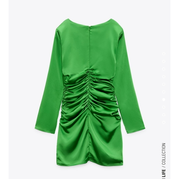 ZARA FEW ITEMS LEFT JEWEL TRIM DRAPED DRESS color green Bloggers favorite - Picture 11 of 12